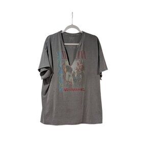 Nirvana Nevermind Vintage Gray Plus Size Distressed Grunge T-Shirt Sz 2XL